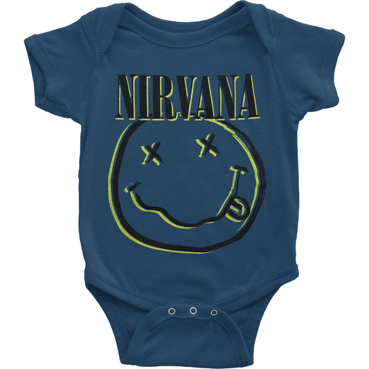 Nirvana Inverse Smiley Kids Baby Grow Bodysuit Front
