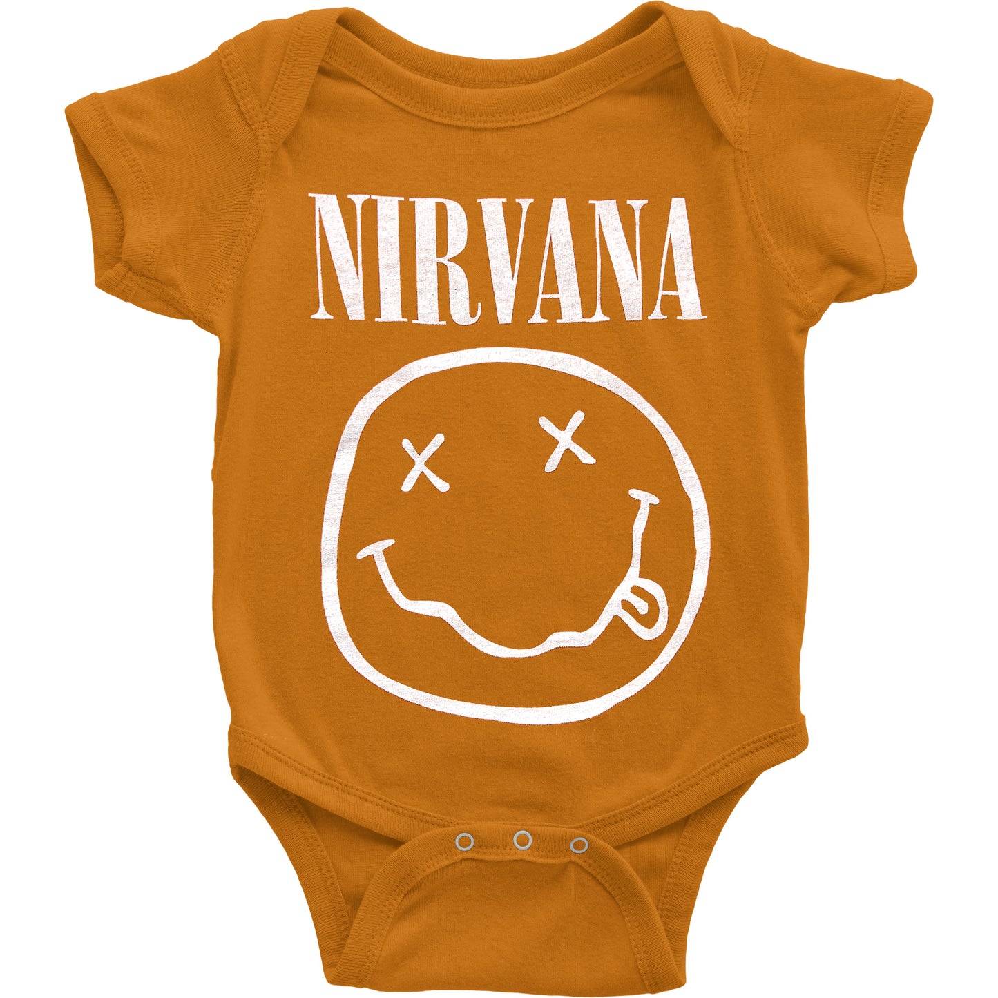 Nirvana White Smiley Kids Baby Grow Bodysuit Front