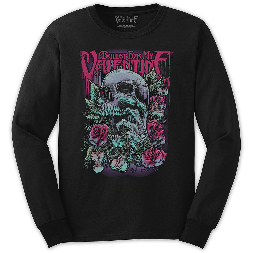 Bullet For My Valentine Skull Red Eyes Long Sleeve Front