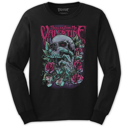 Bullet For My Valentine Skull Red Eyes Long Sleeve Front