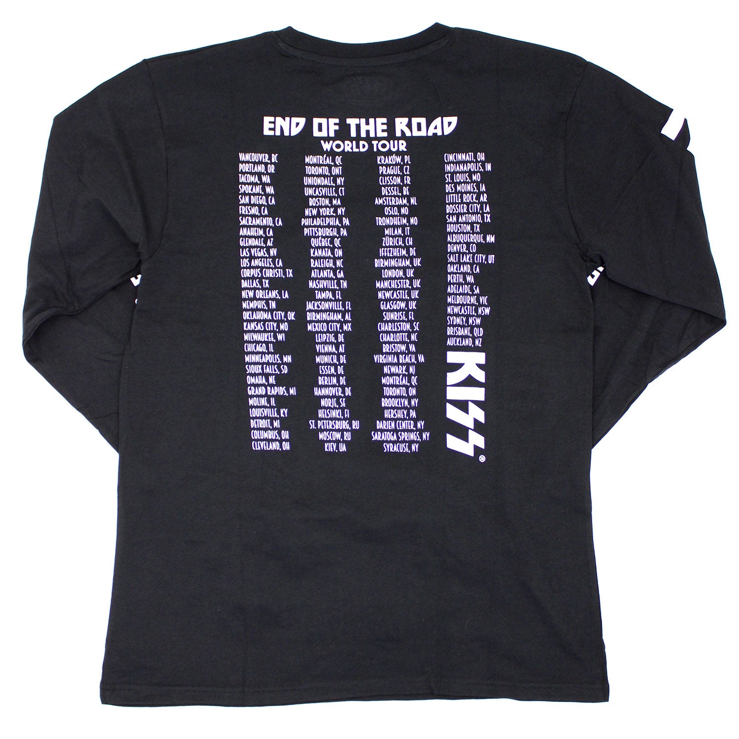 KISS End Of The Road Tour (Back & Sleeve Print) Long Sleeve Back
