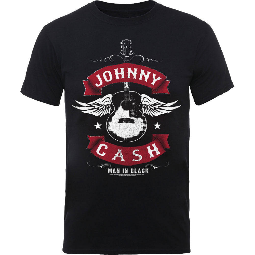 Johnny Cash Winged Guitar Slim Fit T-shirt Front