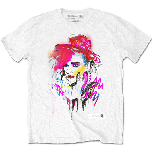 Boy George Drawn Portrait Slim Fit T-shirt Front