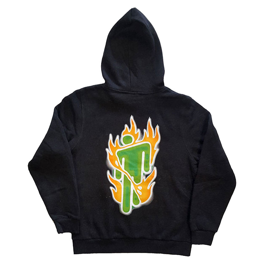 Billie Eilish Airbrush Flames Blohsh (Back Print) Hooded Sweatshirt Back
