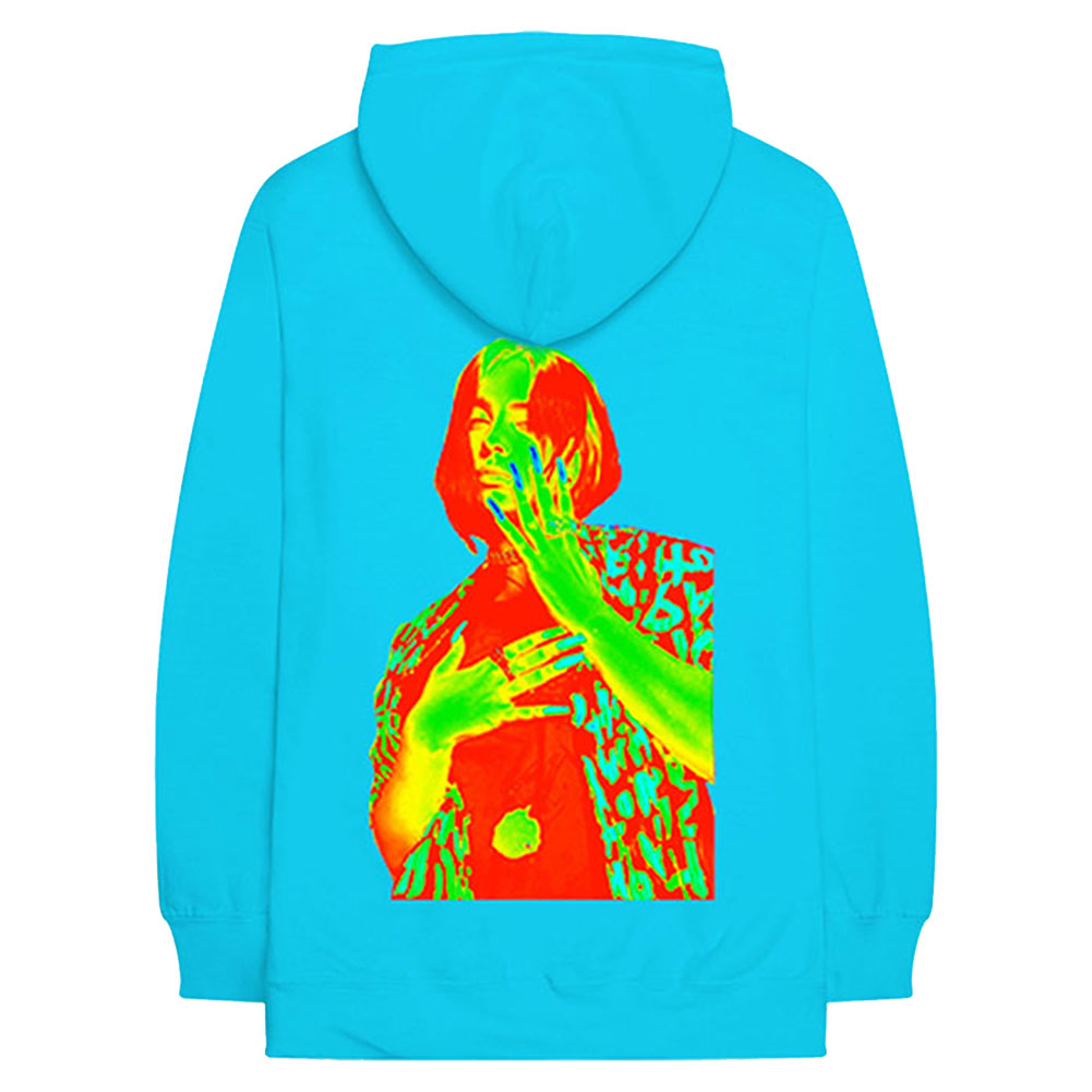Billie Eilish Thermal Photo (Back Print) Hooded Sweatshirt Back