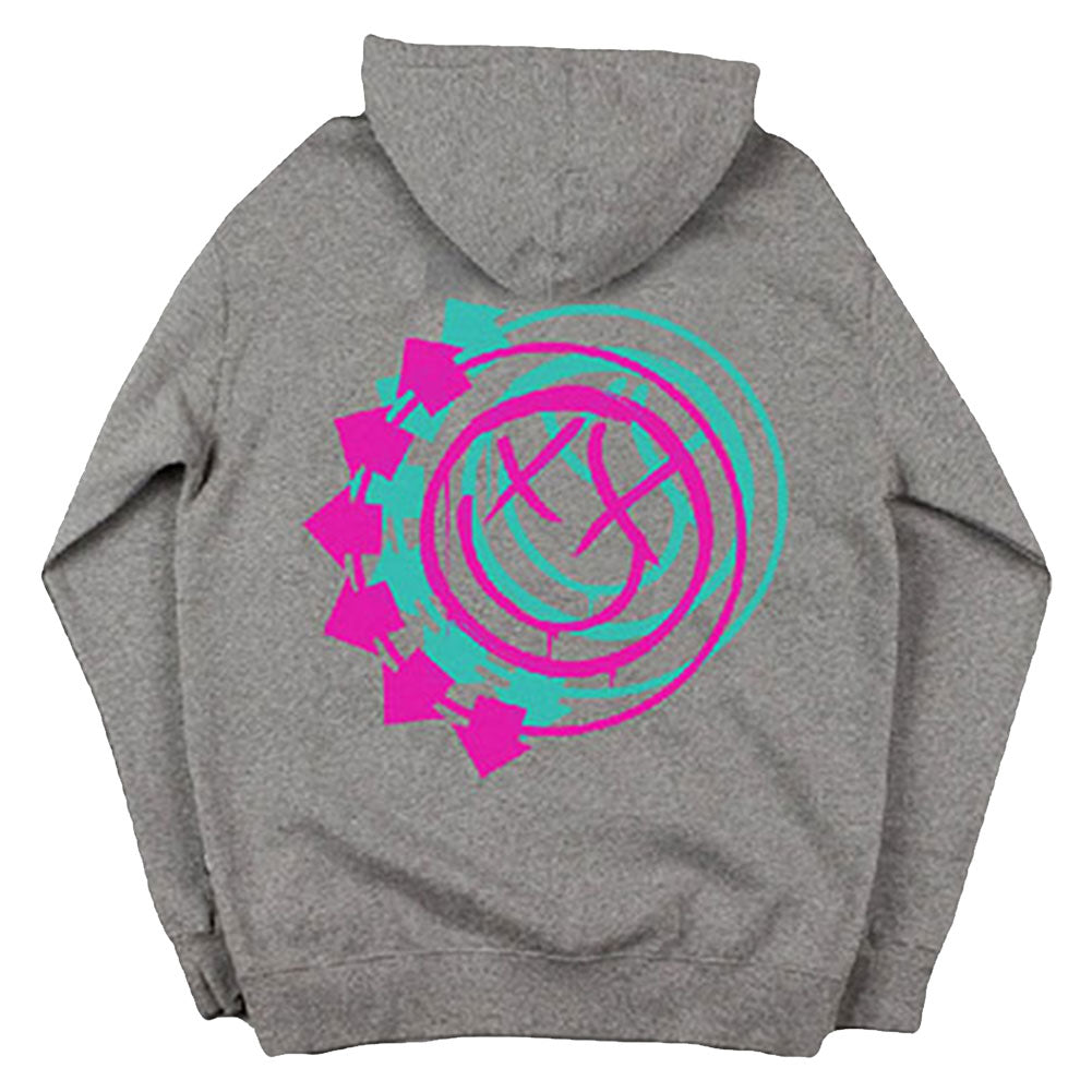 Blink 182 Double Six Arrow Smiley (Back Print) Zippered Hooded Sweatshirt Back