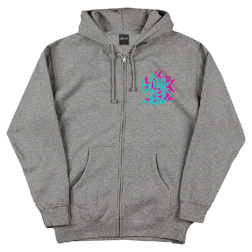 Blink 182 Double Six Arrow Smiley (Back Print) Zippered Hooded Sweatshirt Front