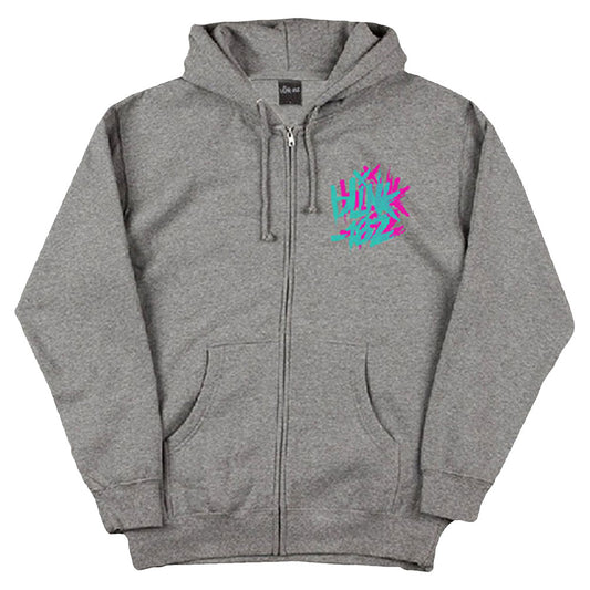 Blink 182 Double Six Arrow Smiley (Back Print) Zippered Hooded Sweatshirt Front