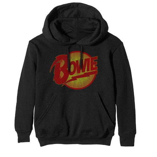 David Bowie Vintage Diamond Dogs Logo Hooded Sweatshirt Front