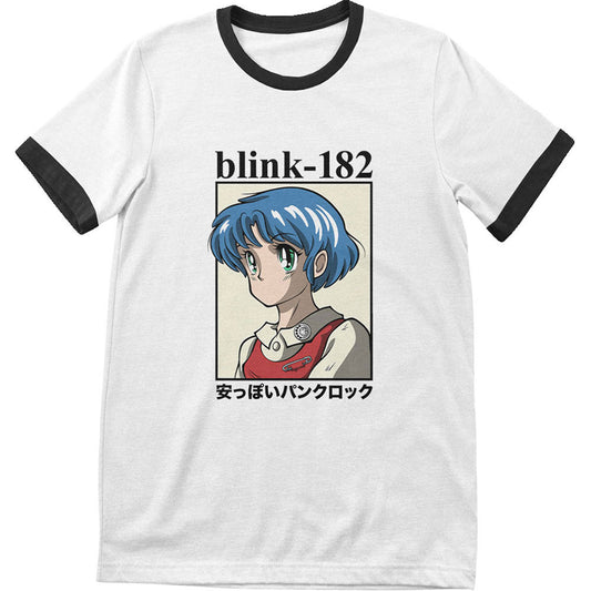 Blink 182 Anime (Ringer) Slim Fit T-shirt Front