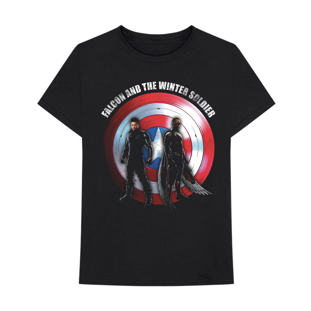 Marvel Comics Falcon & Winter Soldier Shield Logo Slim Fit T-shirt Front