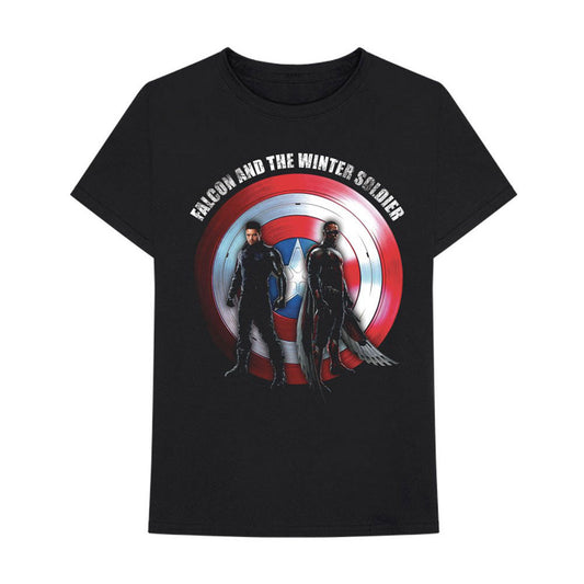 Marvel Comics Falcon & Winter Soldier Shield Logo Slim Fit T-shirt Front