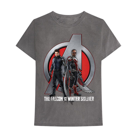 Marvel Comics Falcon & Winter Soldier A Logo Slim Fit T-shirt Front