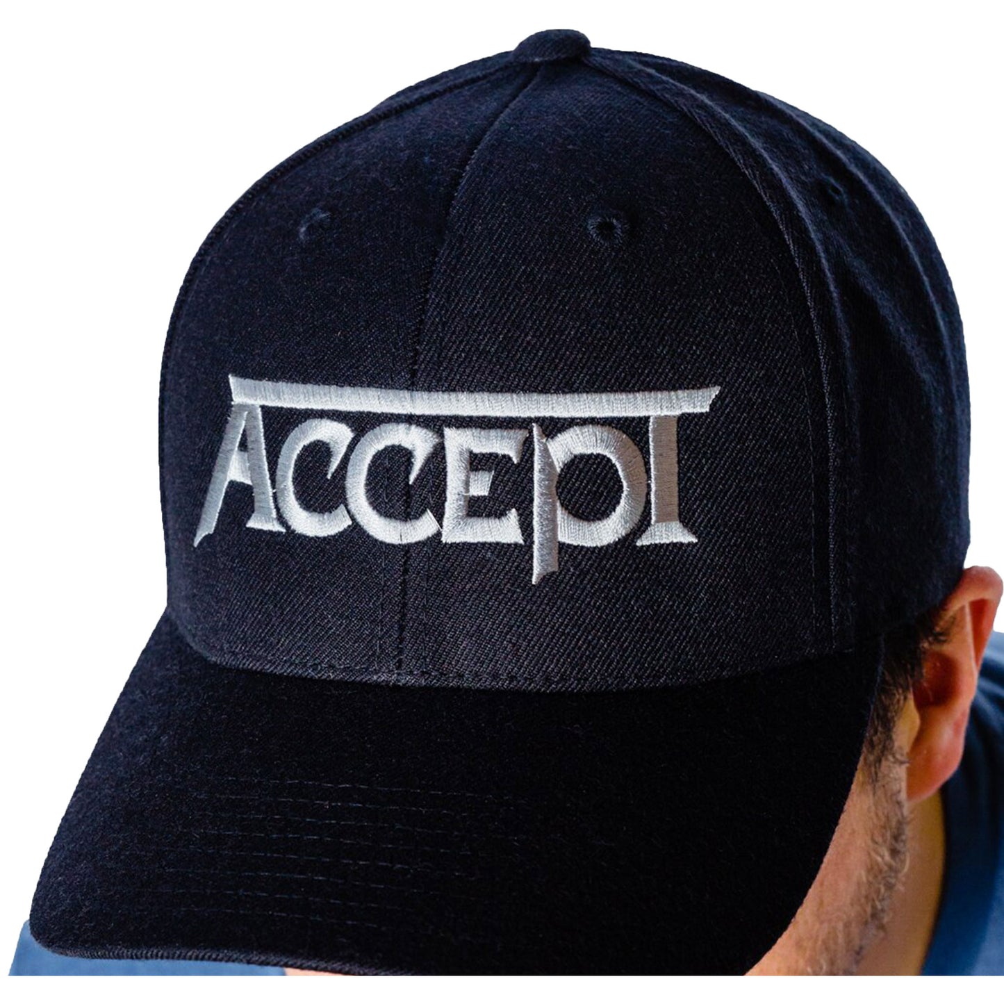 Accept Emb. Logo Snap Back Hat Baseball Cap Front