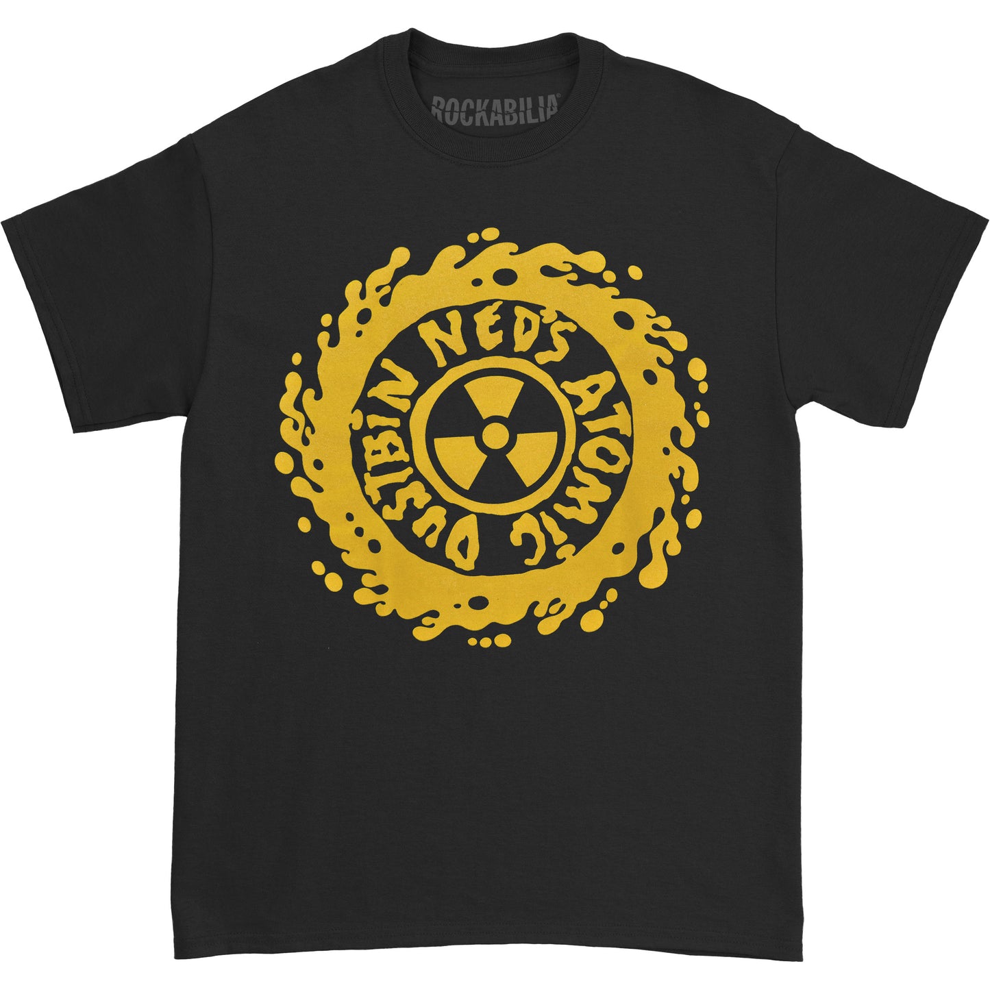 Ned's Atomic Dustbin Gold Logo T-shirt Front