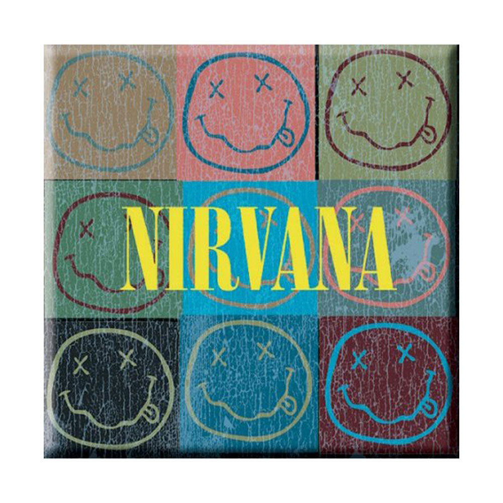 Nirvana Smiley Blocks Magnet Front