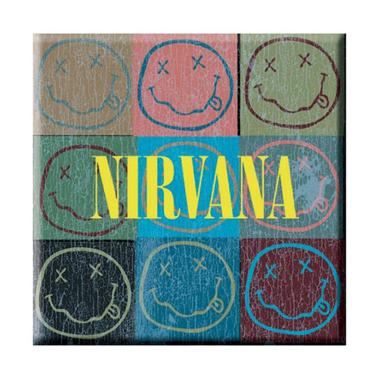 Nirvana Smiley Blocks Magnet Front