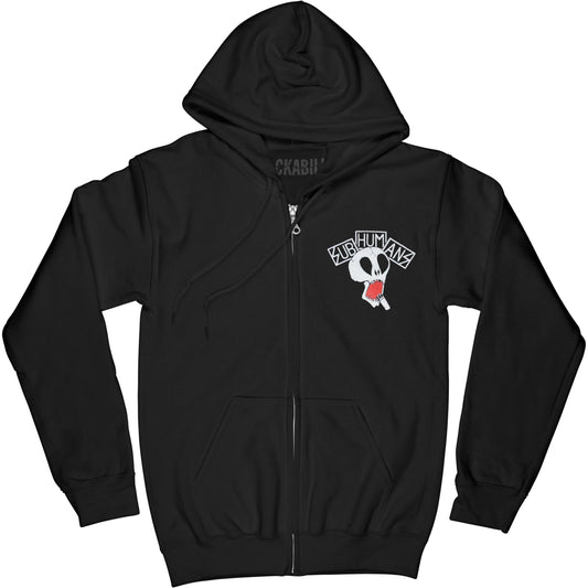Subhumans Skull Zip Hoodie Zippered Hooded Sweatshirt Front
