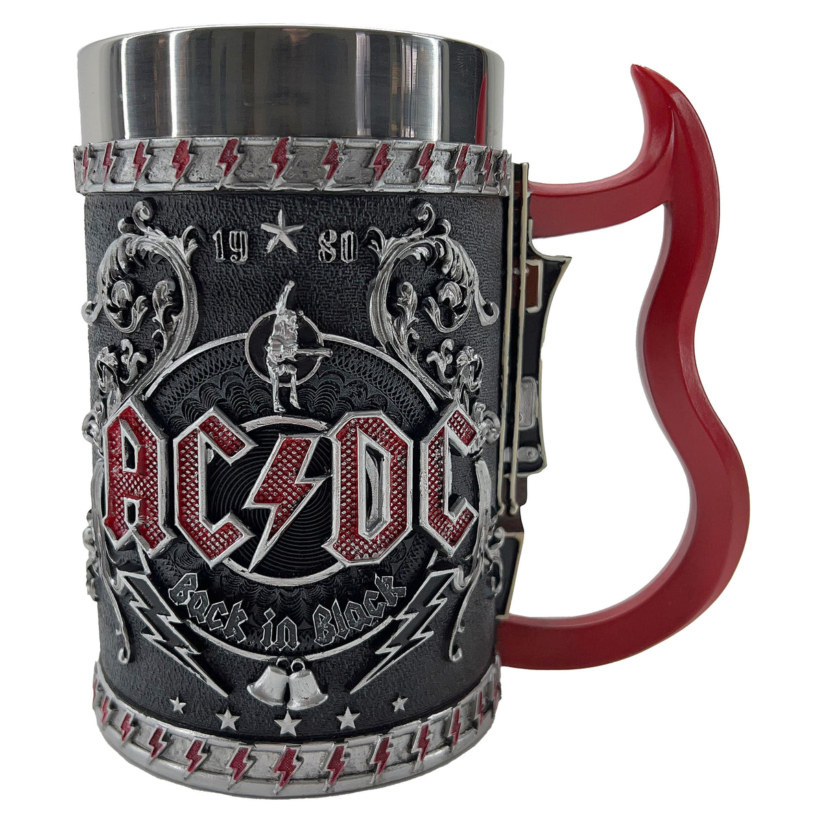 AC/DC Back in Black Tankard 16cm Stein Front