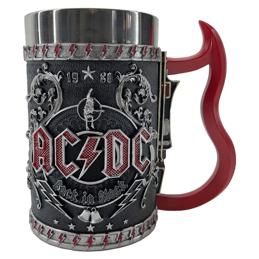 AC/DC Back in Black Tankard 16cm Stein Front