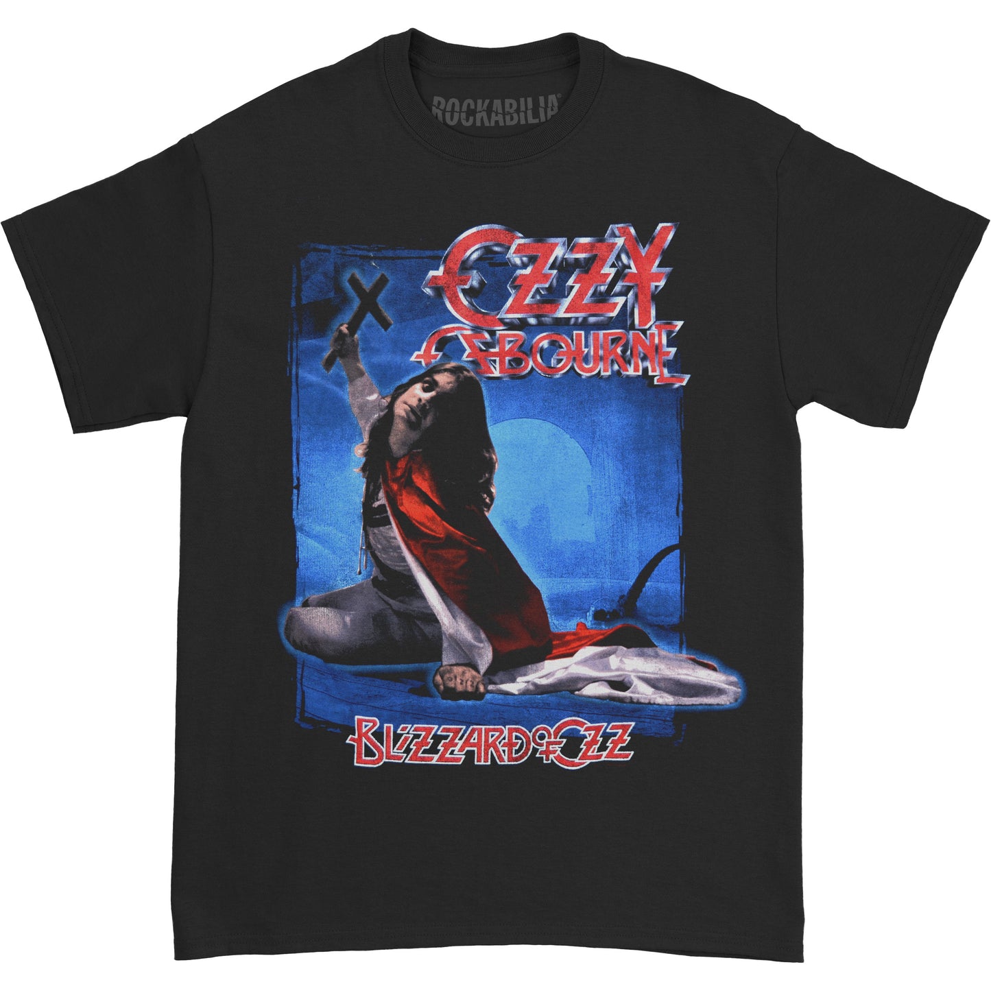 Ozzy Osbourne Blizzard of Ozz Track list (Back Print) Slim Fit T-shirt Front