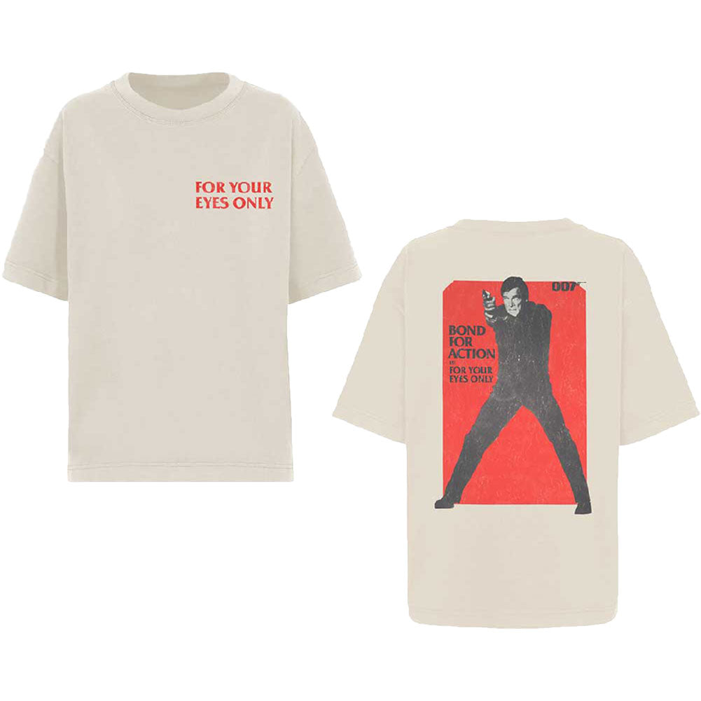 James Bond For Your Eyes Only Bond For Action (Back Print) Slim Fit T-shirt Front