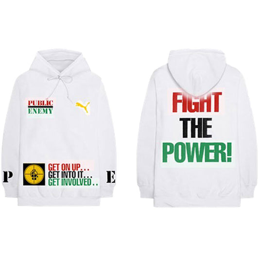 Public Enemy Fight The Power (Back Print) Hooded Sweatshirt Front