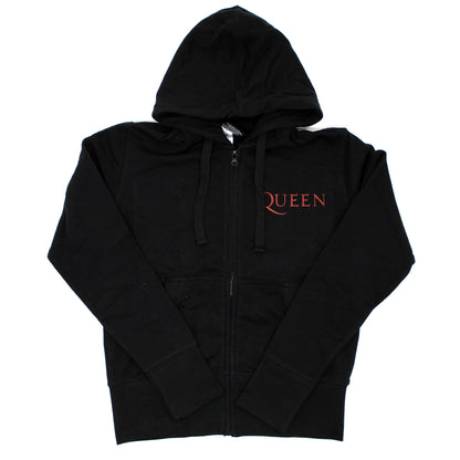 Queen Classic Crest (Back Print) Ladies Zipped Hoodie Junior Top Front