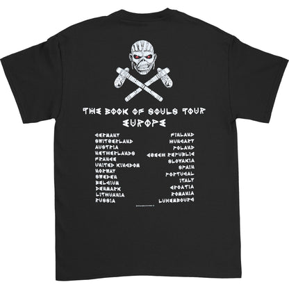 Iron Maiden Axe Eddie Book of Souls European Tour V.2 (Back Print) Slim Fit T-shirt Back
