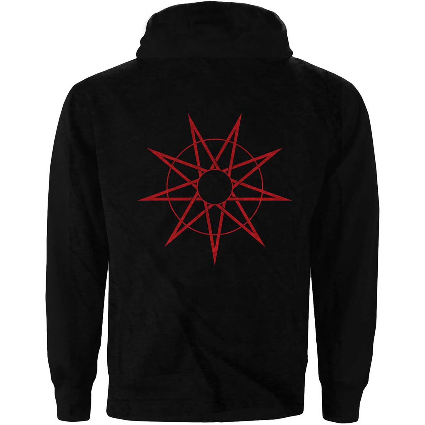 9 Point Star (Back Print) Ladies Zipped Hoodie Junior Top