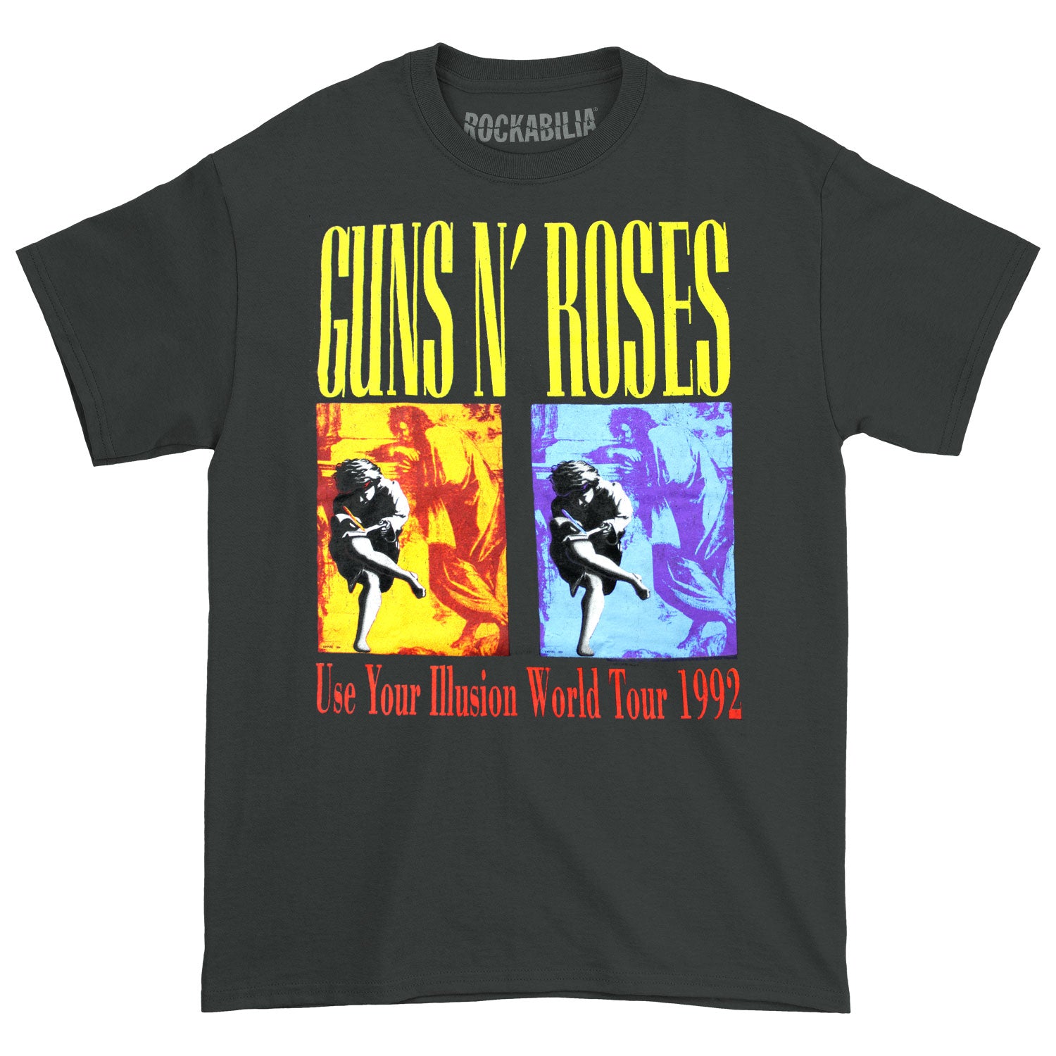 Guns N Roses Use Your Illusion World Tour (Back Print) Slim Fit T-shirt Front