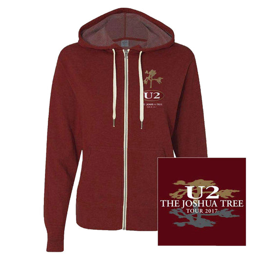 U2 Joshua Tree 2017 (Back Print) Zippered Hooded Sweatshirt Front