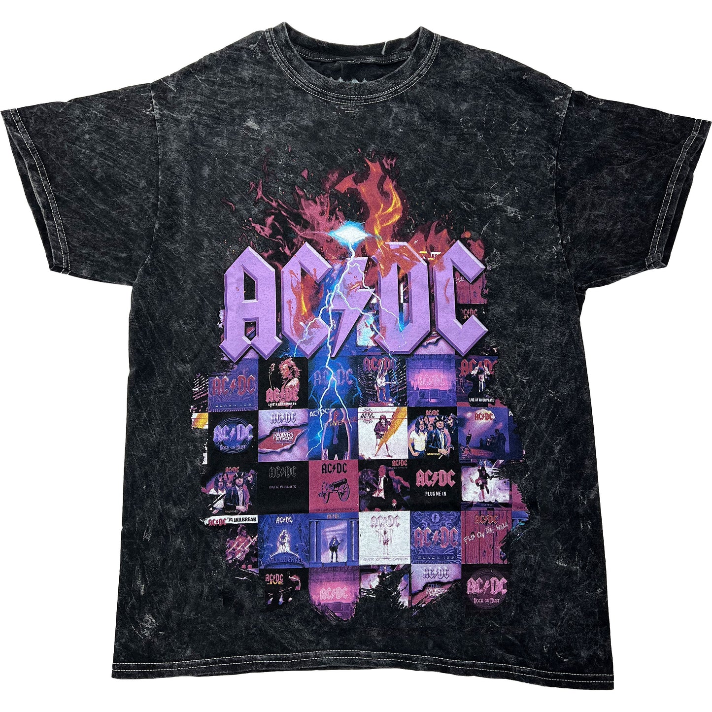 AC/DC Album Covers Tie Dye T-shirt Front