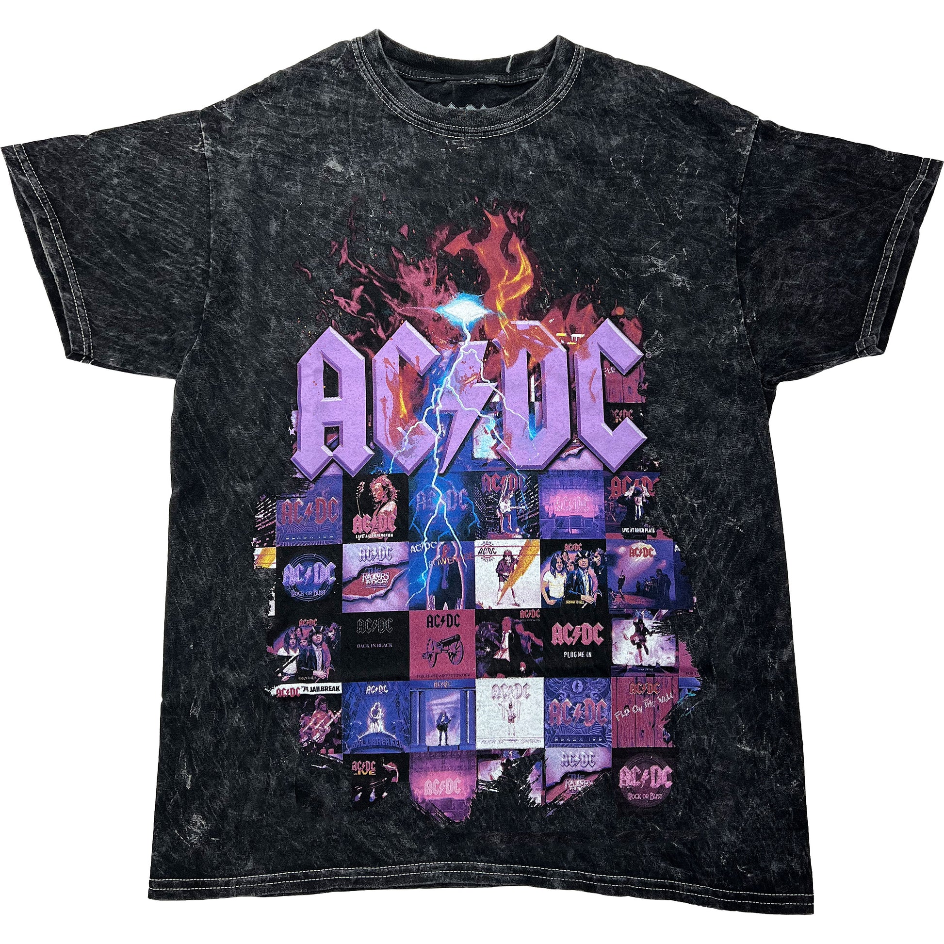 AC/DC Album Covers Tie Dye T-shirt Front