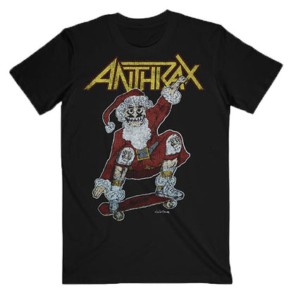 Anthrax Vintage Christmas (Back Print) Slim Fit T-shirt Front
