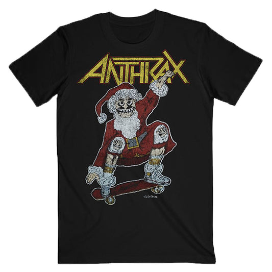 Anthrax Vintage Christmas (Back Print) Slim Fit T-shirt Front