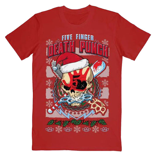 Five Finger Death Punch Zombie Kill Xmas Slim Fit T-shirt Front