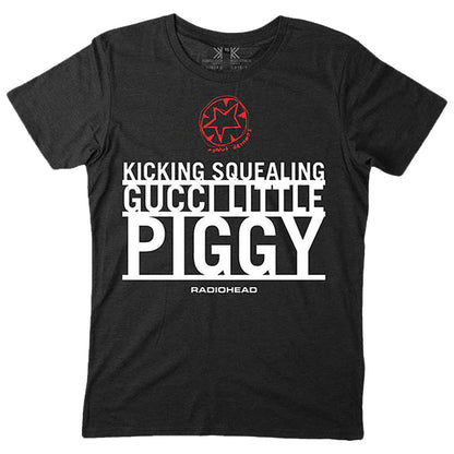 Radiohead Gucci Piggy (Back Print) (100% Organic Cotton) Slim Fit T-shirt Front