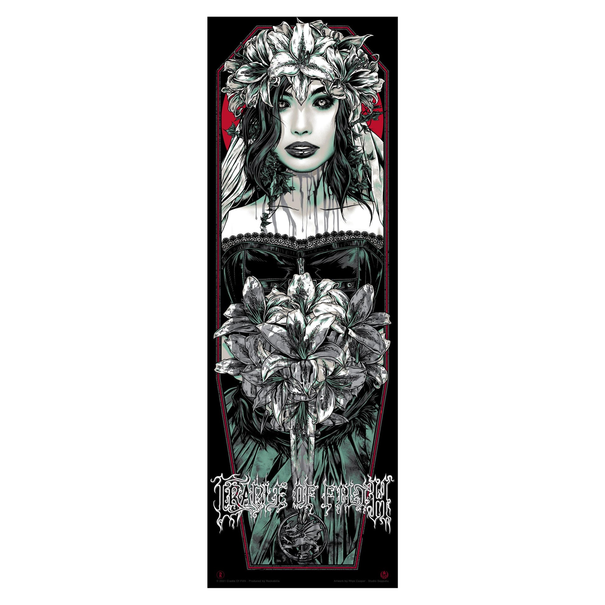 Cradle Of Filth Bride (Red) by Rhys Cooper Limited Screenprint Front
