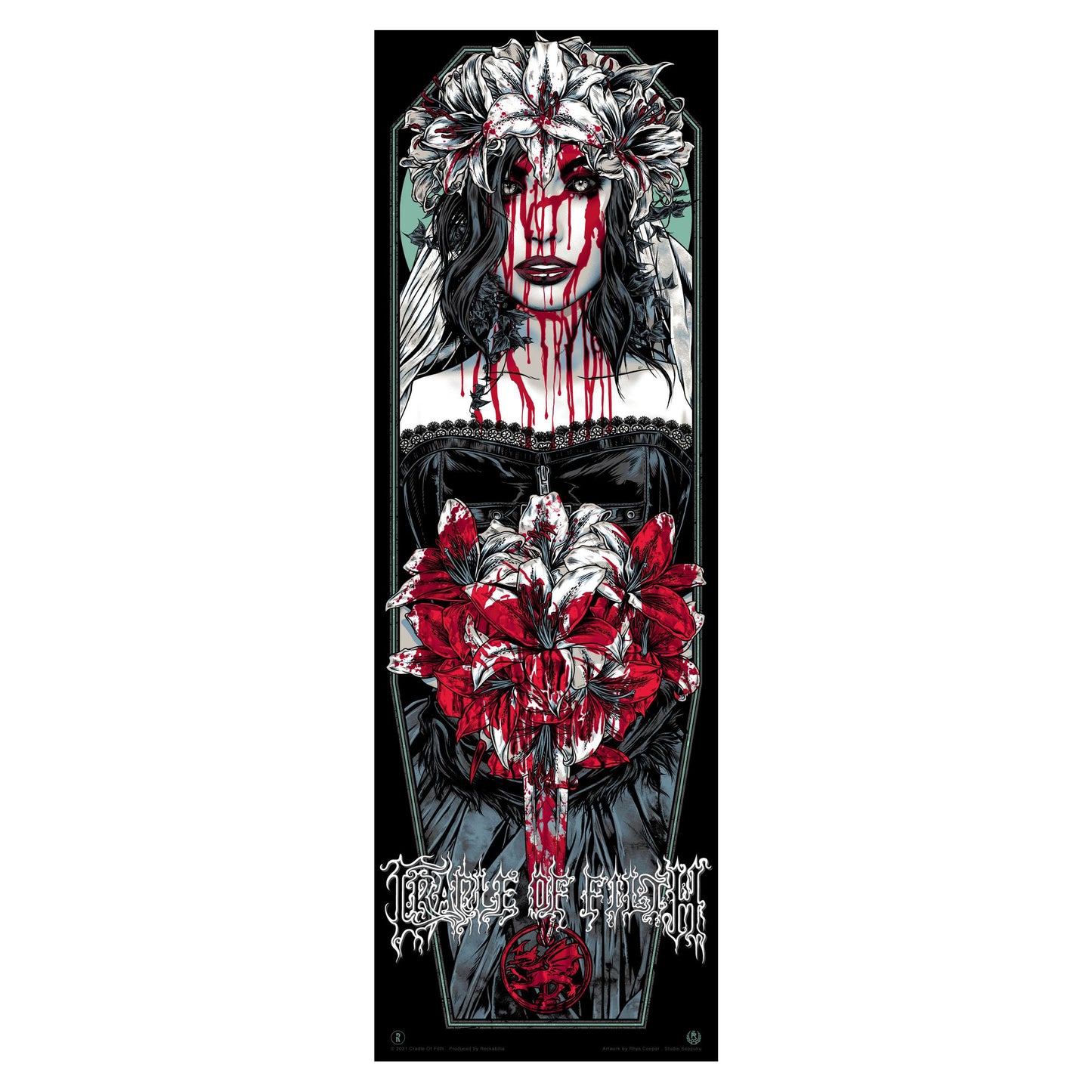 Cradle Of Filth Bride (Green Bloody Variant) by Rhys Cooper Limited Screenprint Front