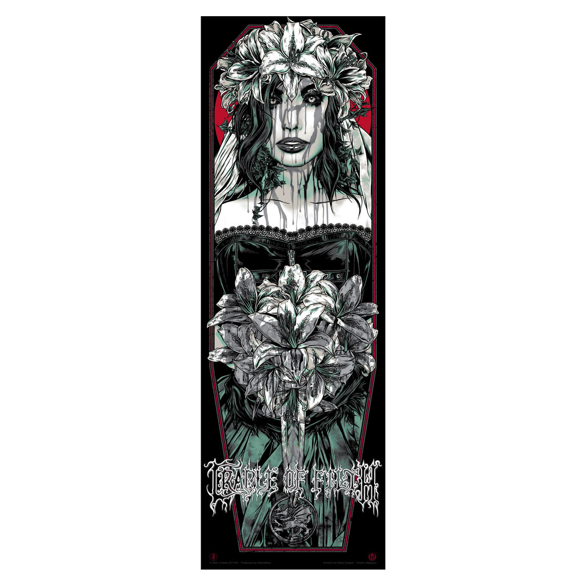 Cradle Of Filth Bride (Red Bloody Variant) by Rhys Cooper Limited Screenprint Front