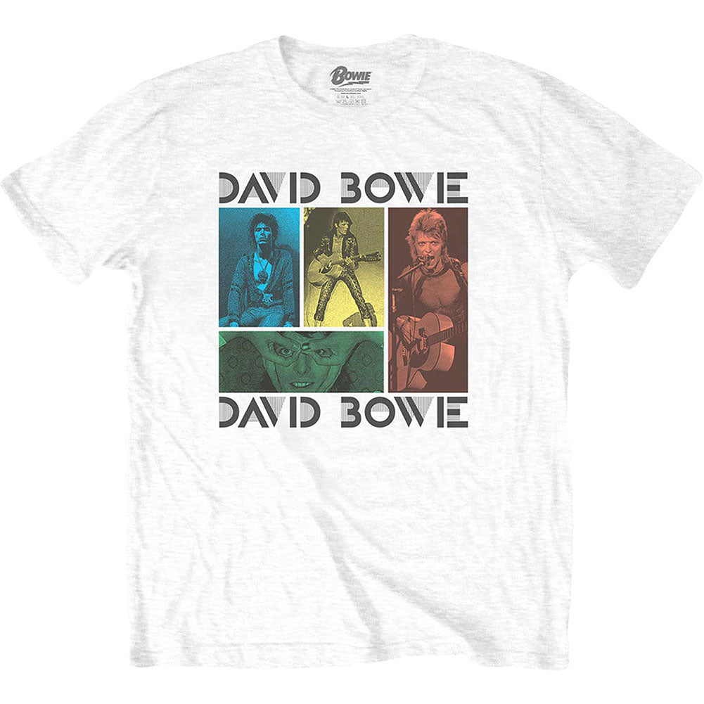David Bowie Mick Rock Photo Collage Slim Fit T-shirt Front