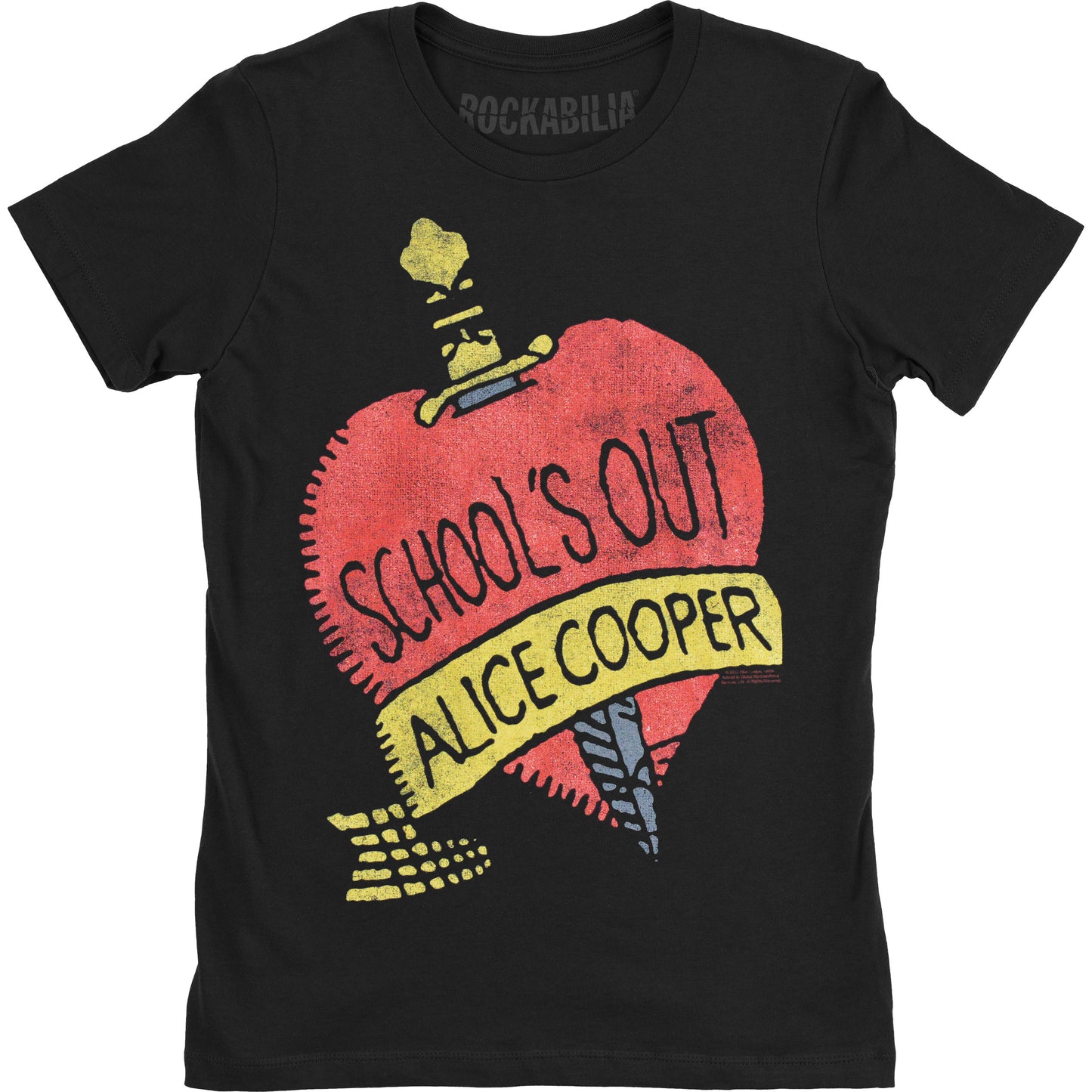 Alice Cooper School's Out (Skinny Fit) Ladies T-Shirt Junior Top Front