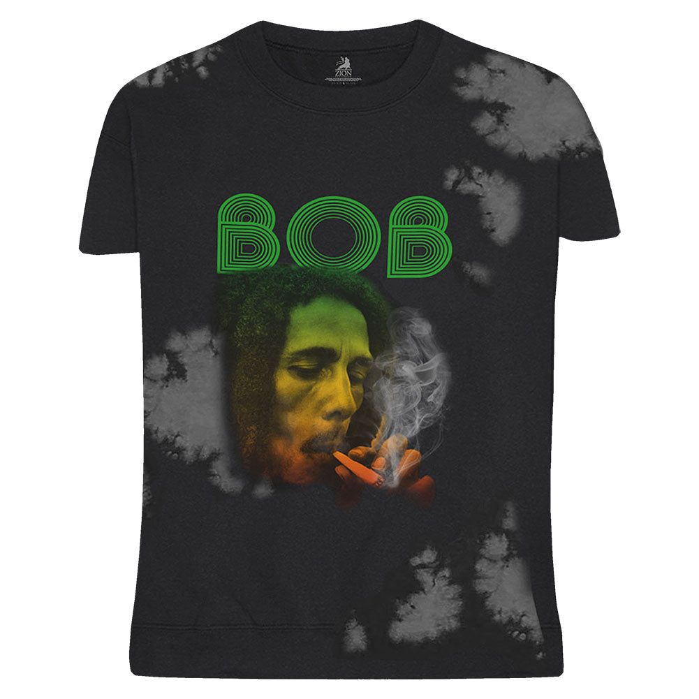 Bob Marley Smoke Gradient (Dip-Dye) Tie Dye T-shirt Front