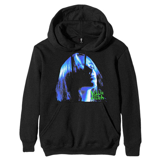Billie Eilish Neon Shadow Blue Hooded Sweatshirt Front