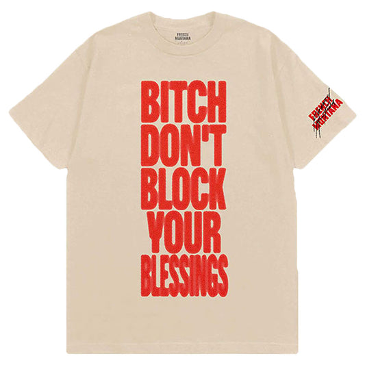 French Montana Don't Block Your Blessings (Back Print) Slim Fit T-shirt Front