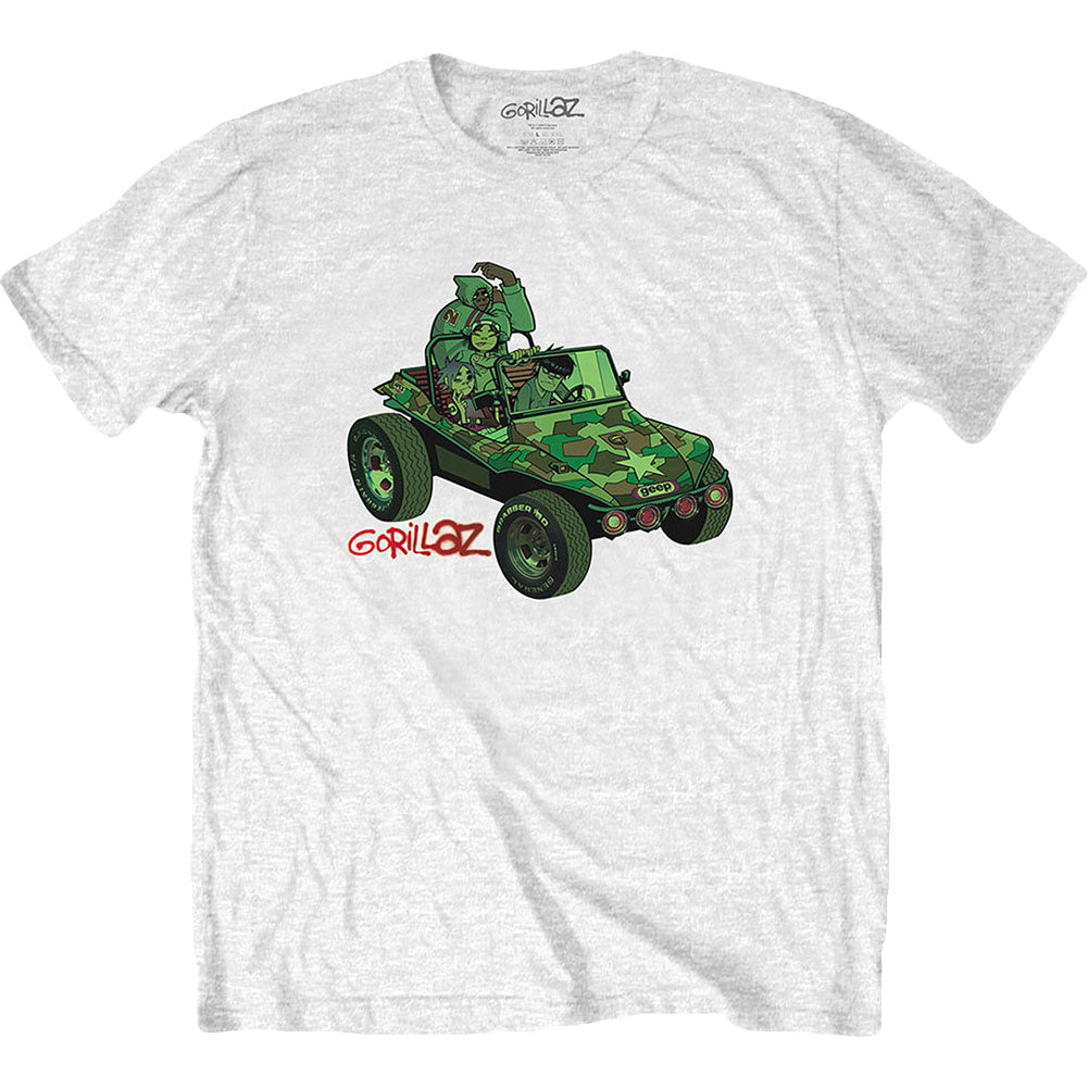 Gorillaz Green Jeep Slim Fit T-shirt Front
