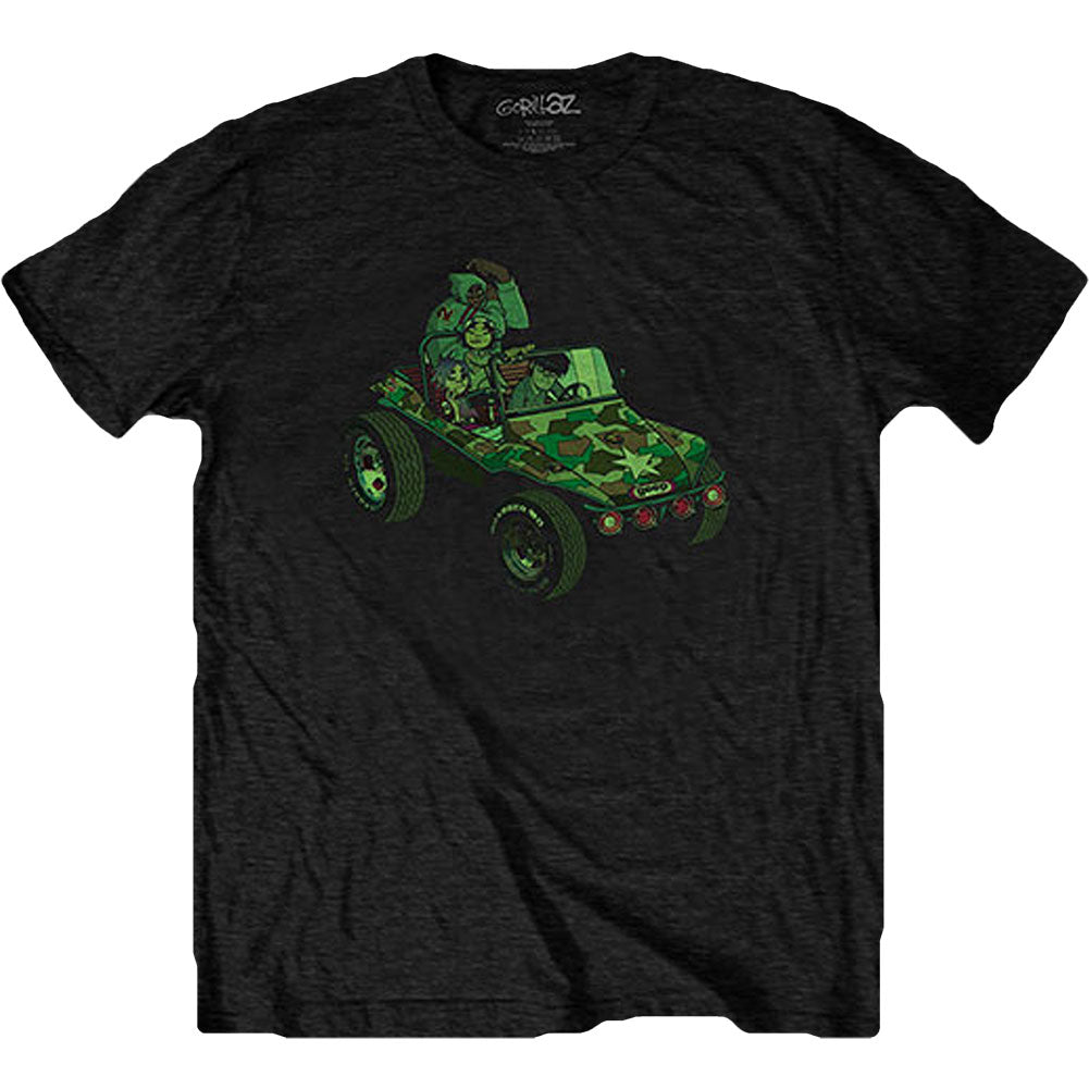 Gorillaz Group Green Geep (Back Print) Slim Fit T-shirt Front
