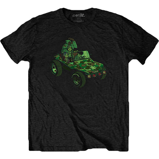 Gorillaz Group Green Geep (Back Print) Slim Fit T-shirt Front