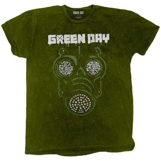 Green Day Gas Mask (Dip-Dye) Tie Dye T-shirt Front